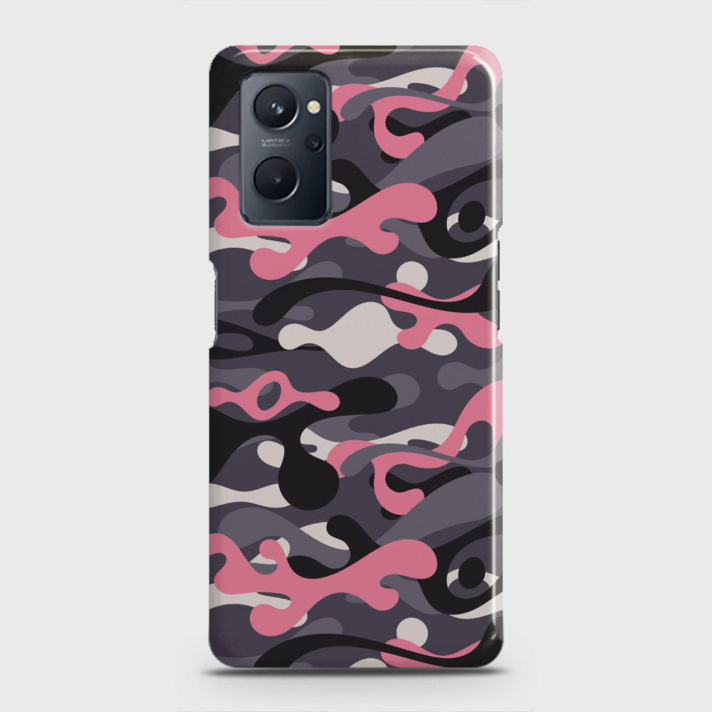 Realme 9i Cover - Camo Series - Pink & Grey Design - Matte Finish - Snap On Hard Case with LifeTime Colors Guarantee