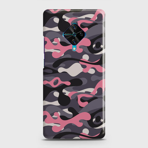 Vivo Y51 (2020 September)  Cover - Camo Series - Pink & Grey Design - Matte Finish - Snap On Hard Case with LifeTime Colors Guarantee