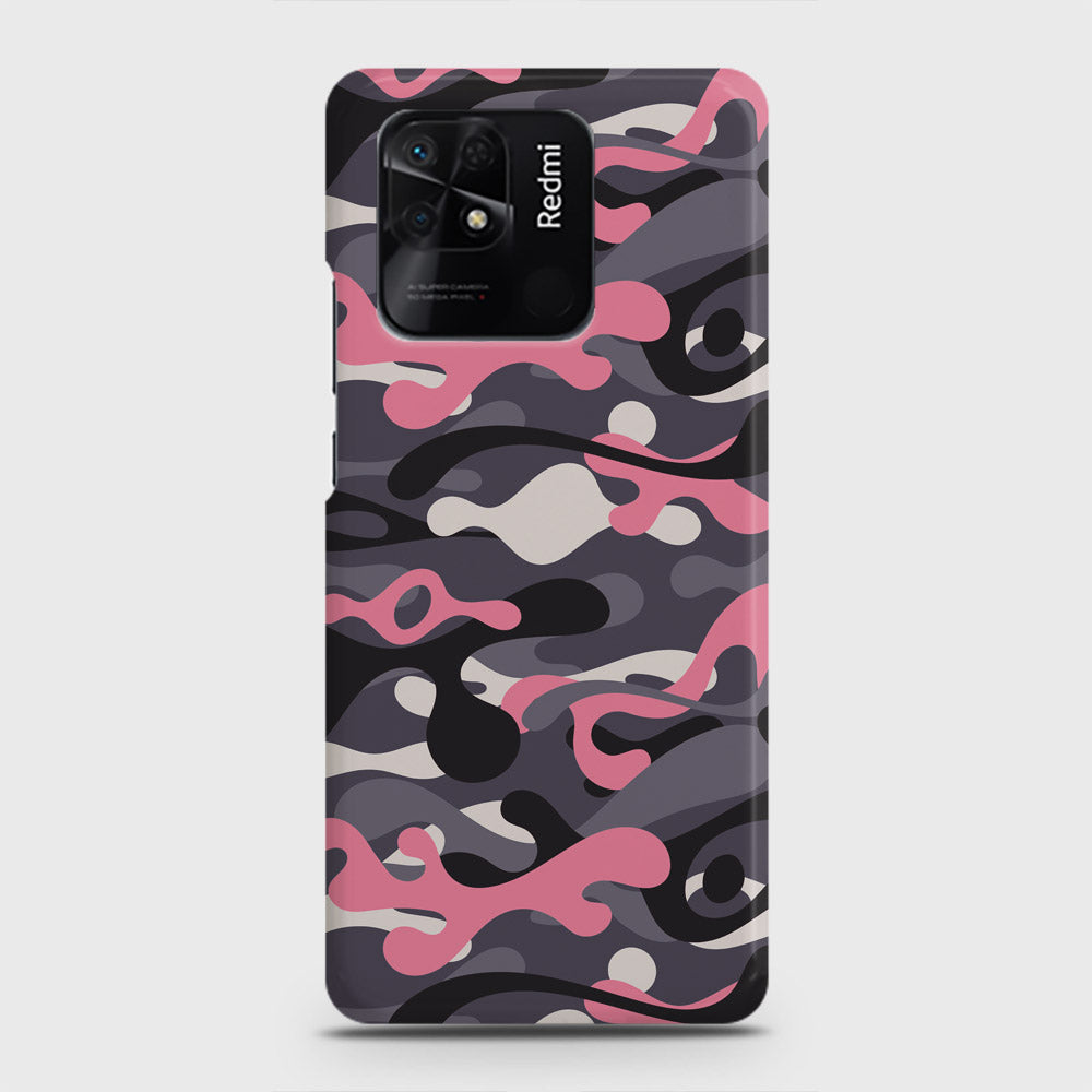 Xiaomi Redmi 10C Cover - Camo Series - Pink & Grey Design - Matte Finish - Snap On Hard Case with LifeTime Colors Guarantee
