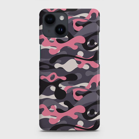 iPhone 14 Cover - Camo Series - Pink & Grey - Matte Finish - Snap On Hard Case with LifeTime Colors Guarantee