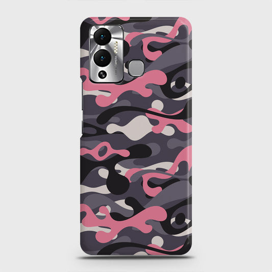 Infinix Hot 12 Play Cover - Camo Series - Pink & Grey Design - Matte Finish - Snap On Hard Case with LifeTime Colors Guarantee