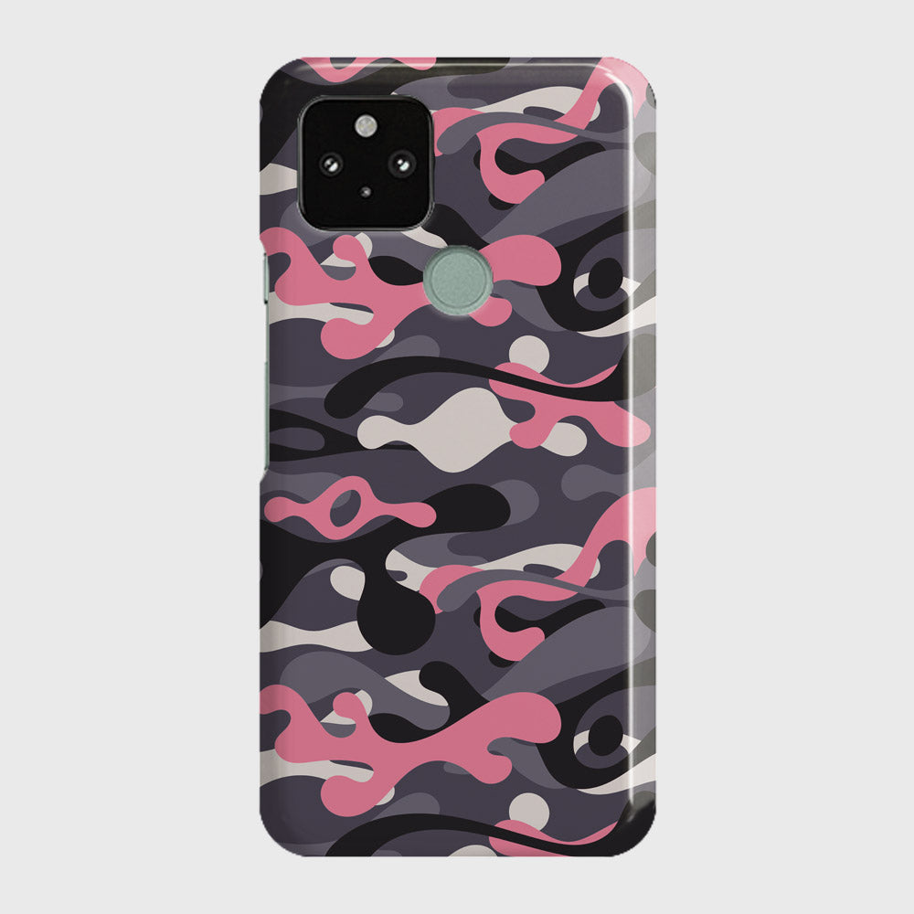 Google Pixel 5 +XL Cover - Camo Series - Pink & Grey - Matte Finish - Snap On Hard Case with LifeTime Colors Guarantee