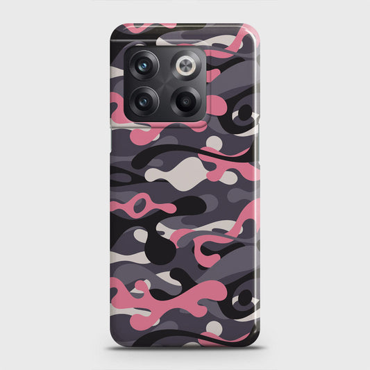 OnePlus 10T Cover - Camo Series - Pink & Grey Design - Matte Finish - Snap On Hard Case with LifeTime Colors Guarantee