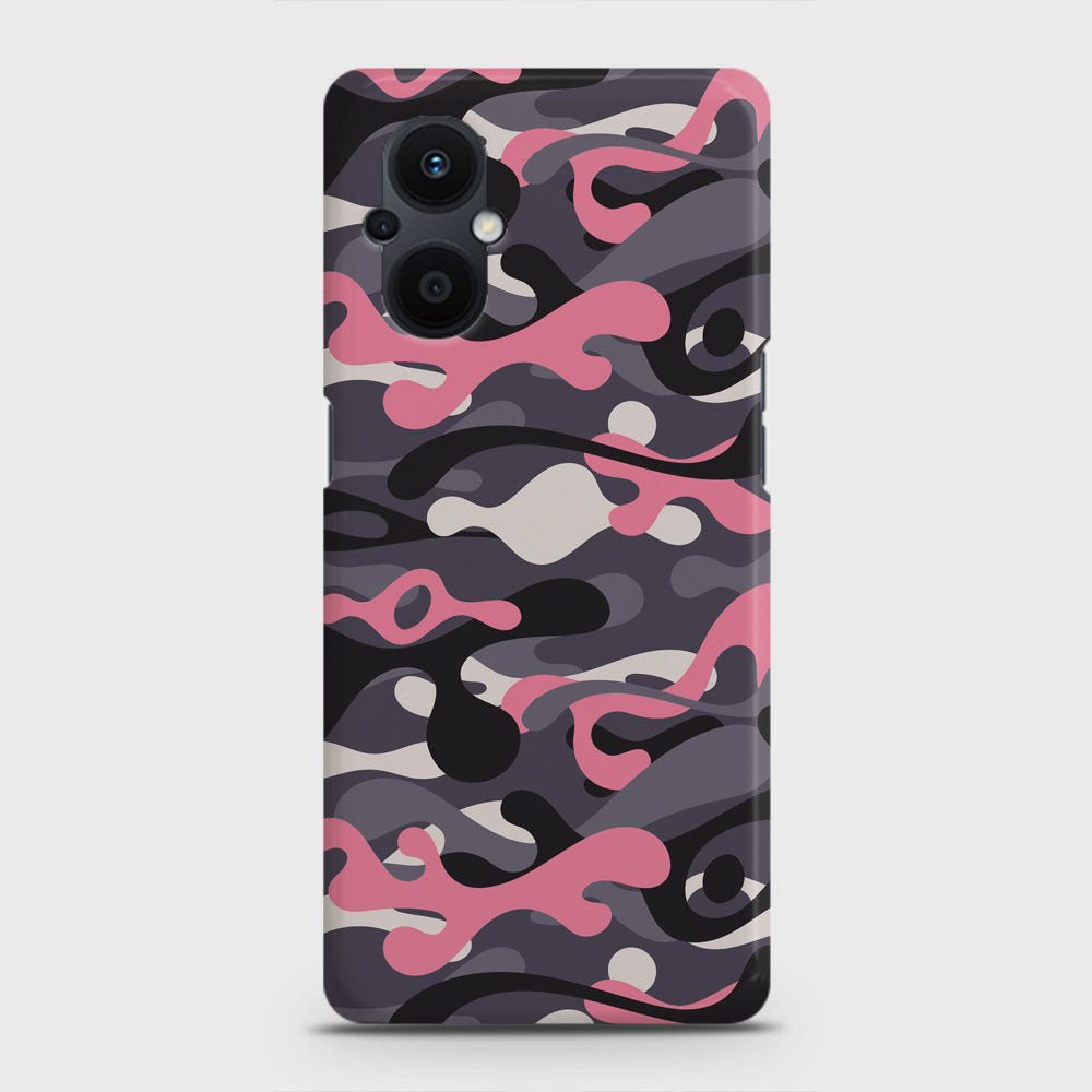 Oppo F21 Pro 5G Cover - Camo Series - Pink & Grey Design - Matte Finish - Snap On Hard Case with LifeTime Colors Guarantee