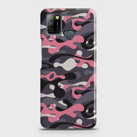 Infinix Smart 5 Cover - Camo Series - Pink & Grey Design - Matte Finish - Snap On Hard Case with LifeTime Colors Guarantee
