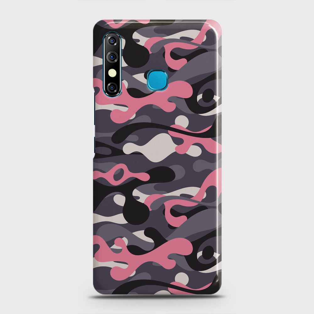 Infinix Hot 8 Cover - Camo Series - Pink & Grey Design - Matte Finish - Snap On Hard Case with LifeTime Colors Guarantee