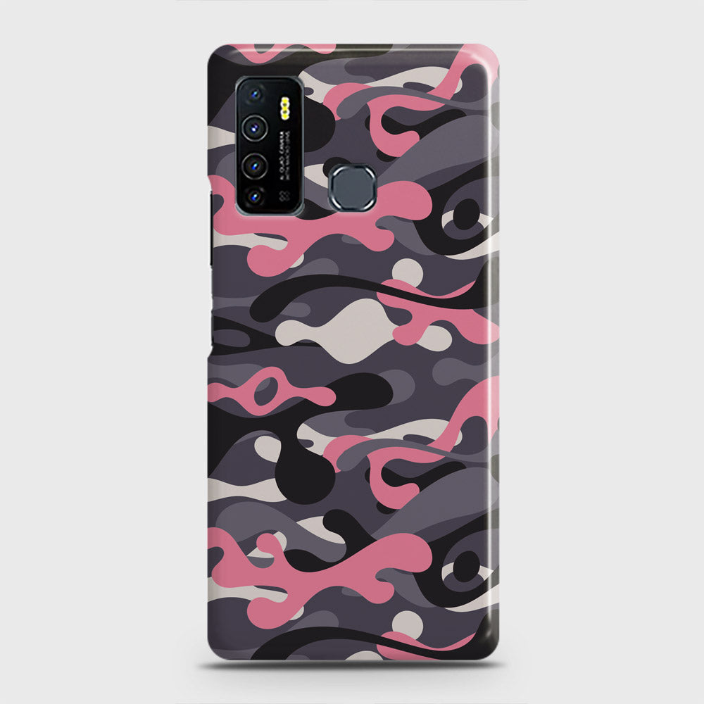 Infinix Hot 9 Pro Cover - Camo Series - Pink & Grey Design - Matte Finish - Snap On Hard Case with LifeTime Colors Guarantee