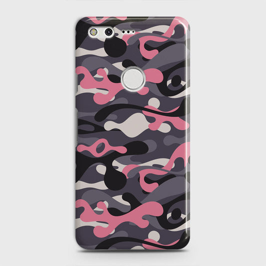 Google Pixel Cover - Camo Series - Pink & Grey - Matte Finish - Snap On Hard Case with LifeTime Colors Guarantee