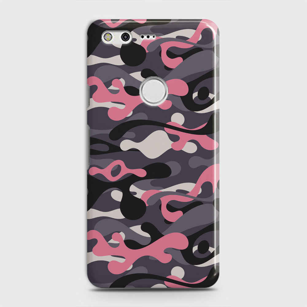 Google Pixel XL Cover - Camo Series - Pink & Grey - Matte Finish - Snap On Hard Case with LifeTime Colors Guarantee