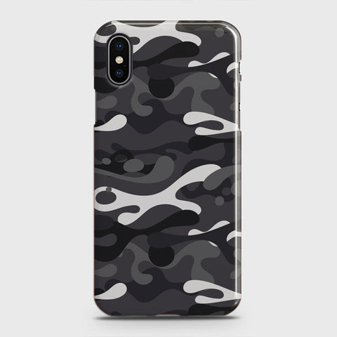 iPhone XS Cover - Camo Series - White & Grey Design - Matte Finish - Snap On Hard Case with LifeTime Colors Guarantee