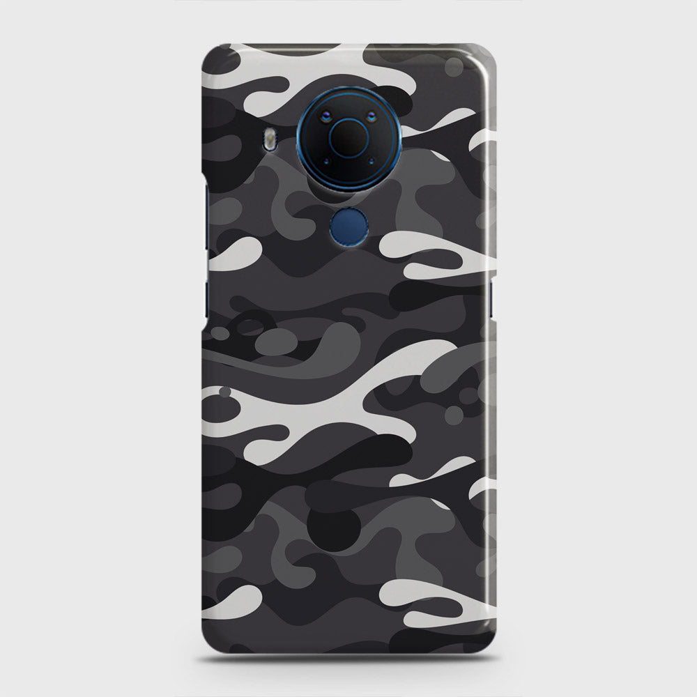 Nokia 5.4 Cover - Camo Series - White & Grey Design - Matte Finish - Snap On Hard Case with LifeTime Colors Guarantee