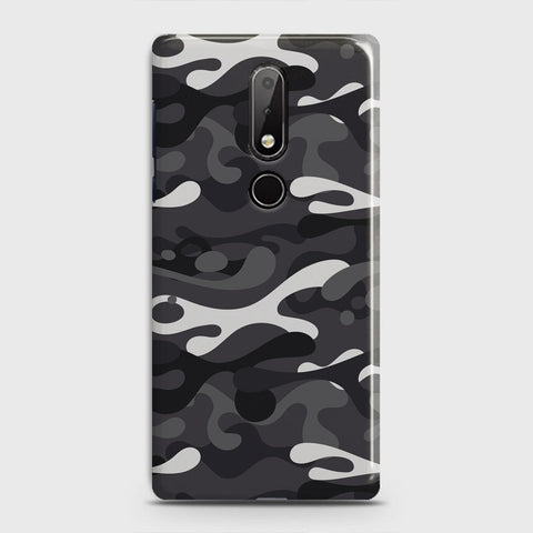 Nokia 6.1 Plus Cover - Camo Series - White & Grey Design - Matte Finish - Snap On Hard Case with LifeTime Colors Guarantee