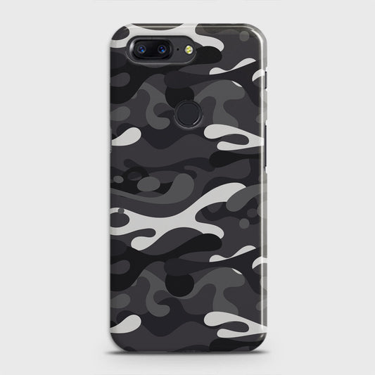 OnePlus 5T  Cover - Camo Series - White & Grey Design - Matte Finish - Snap On Hard Case with LifeTime Colors Guarantee