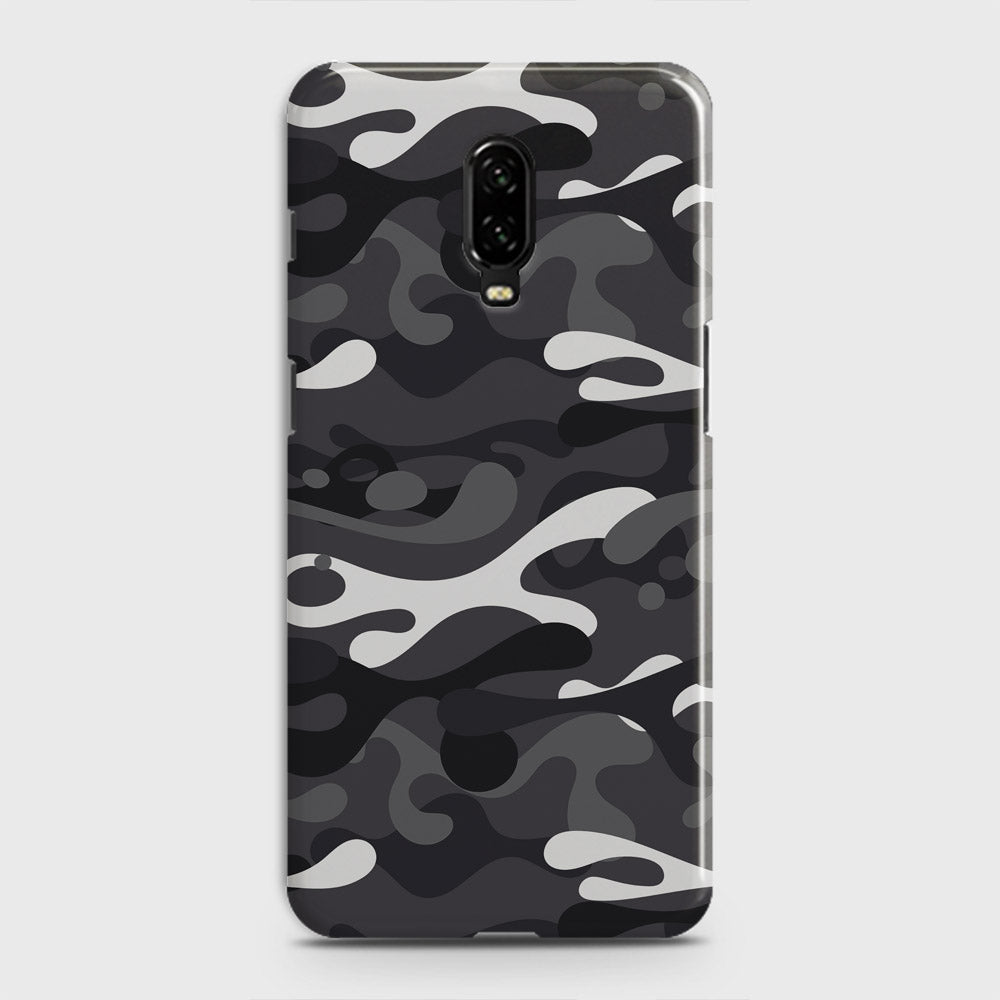 OnePlus 7  Cover - Camo Series - White & Grey Design - Matte Finish - Snap On Hard Case with LifeTime Colors Guarantee