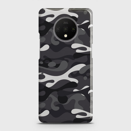 OnePlus 7T Cover - Camo Series - White & Grey Design - Matte Finish - Snap On Hard Case with LifeTime Colors Guarantee