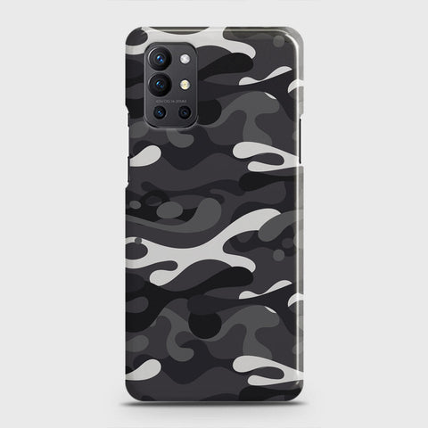 OnePlus 9R  Cover - Camo Series - White & Grey Design - Matte Finish - Snap On Hard Case with LifeTime Colors Guarantee