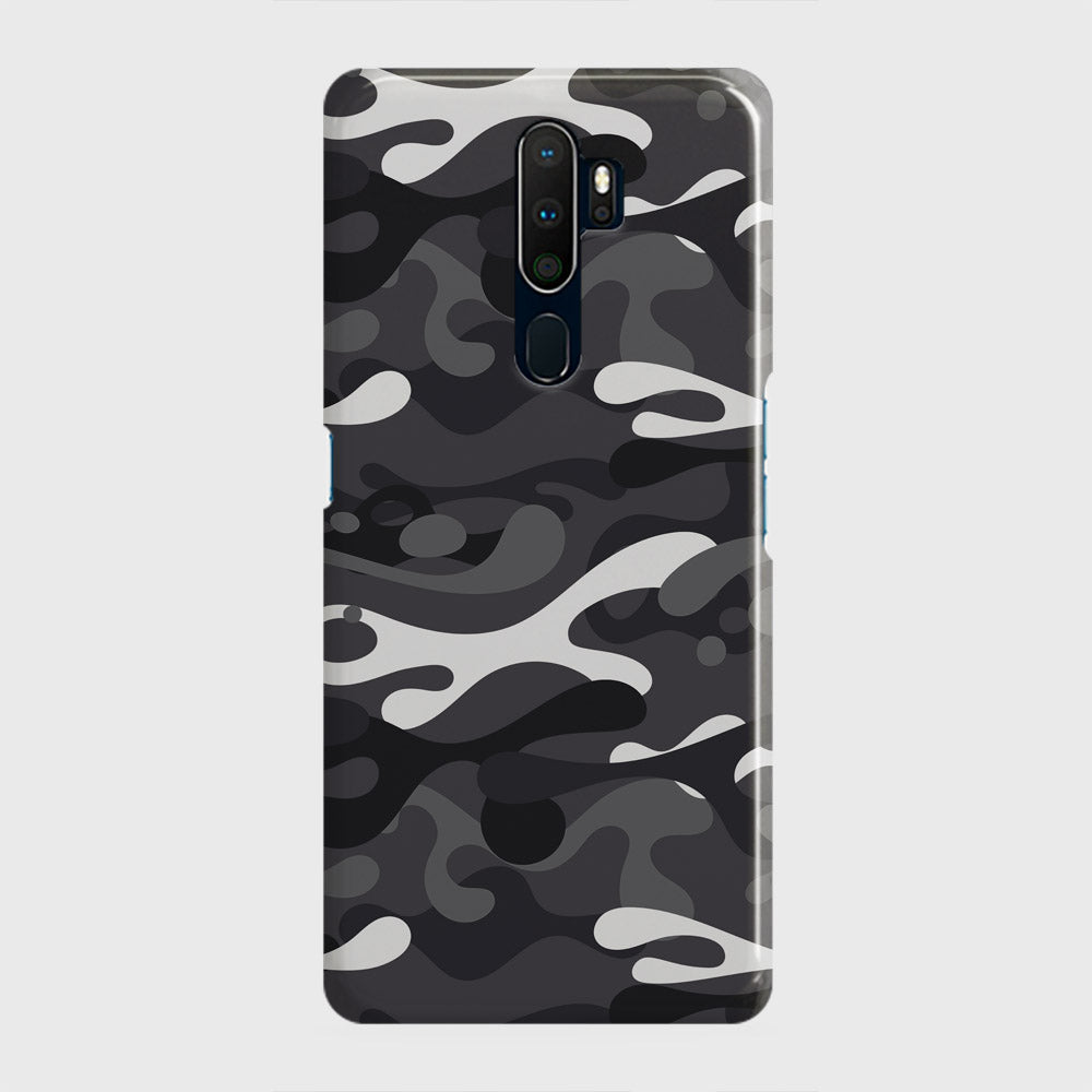 Oppo A5 2020 Cover - Camo Series - White & Grey Design - Matte Finish - Snap On Hard Case with LifeTime Colors Guarantee