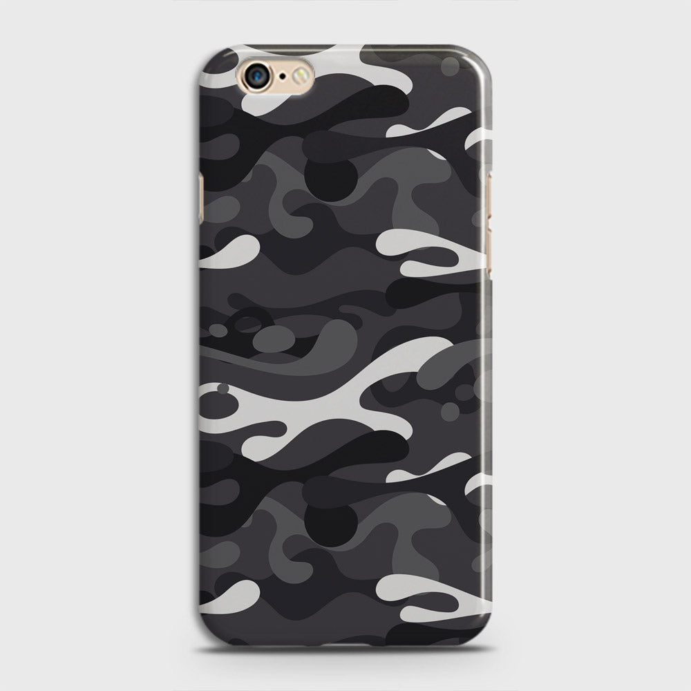 Oppo A57 Cover - Camo Series - White & Grey Design - Matte Finish - Snap On Hard Case with LifeTime Colors Guarantee