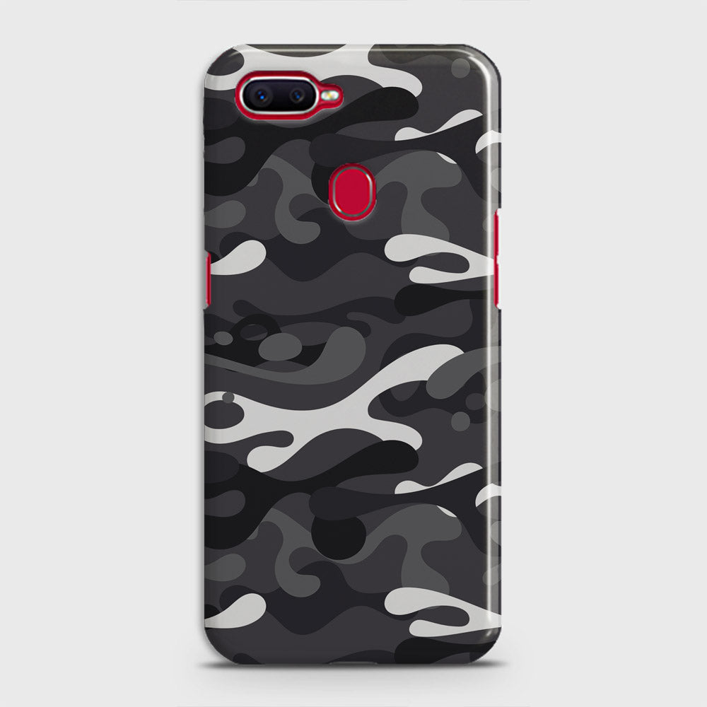 Oppo F9 Cover - Camo Series - White & Grey Design - Matte Finish - Snap On Hard Case with LifeTime Colors Guarantee