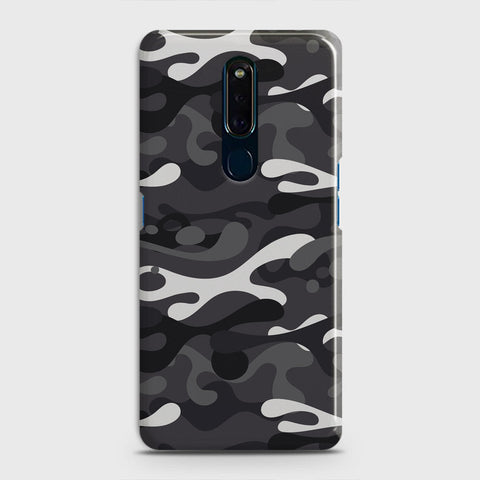 Oppo F11 Cover - Camo Series - White & Grey Design - Matte Finish - Snap On Hard Case with LifeTime Colors Guarantee