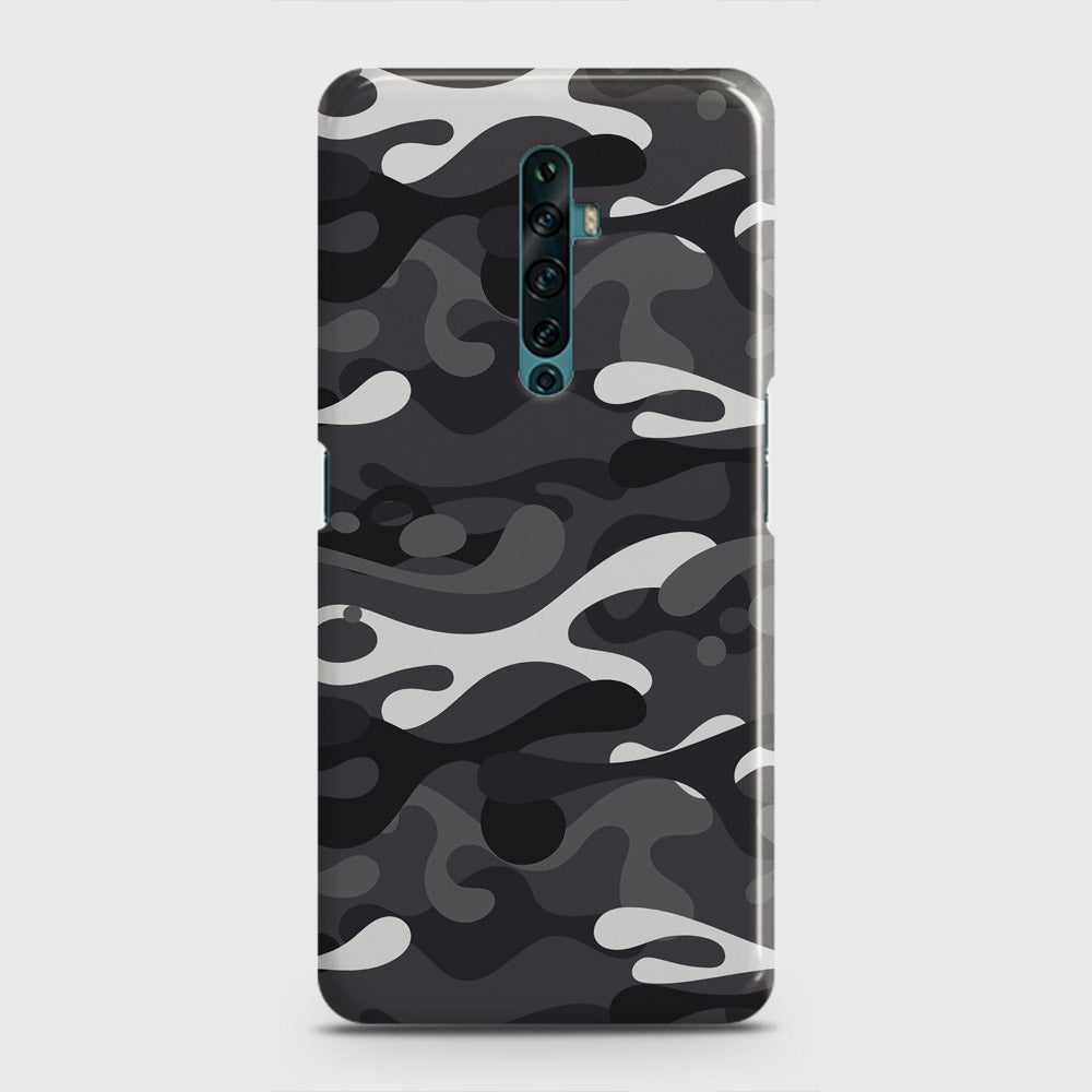 Oppo Reno 2Z Cover - Camo Series - White & Grey Design - Matte Finish - Snap On Hard Case with LifeTime Colors Guarantee