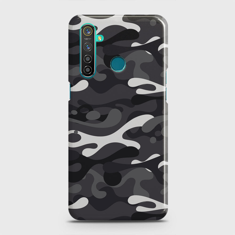 Realme 5 Pro Cover - Camo Series - White & Grey Design - Matte Finish - Snap On Hard Case with LifeTime Colors Guarantee