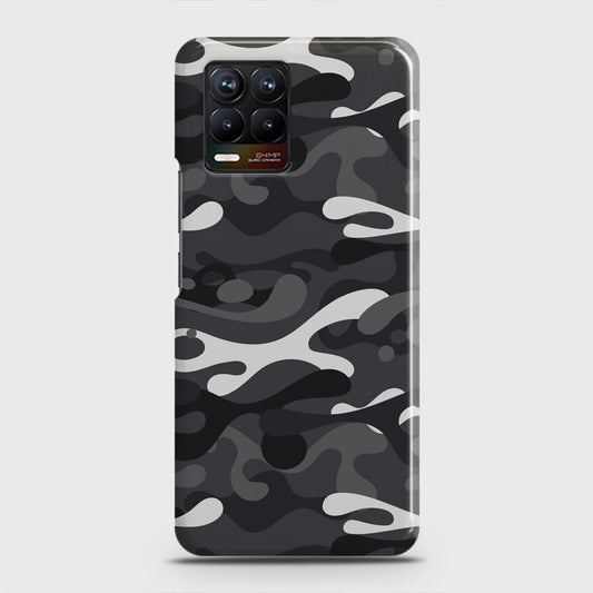 Realme 8 Cover - Camo Series - White & Grey Design - Matte Finish - Snap On Hard Case with LifeTime Colors Guarantee