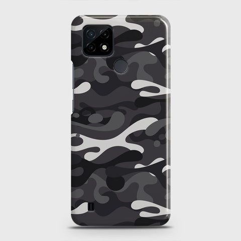 Realme C21 Cover - Camo Series - White & Grey Design - Matte Finish - Snap On Hard Case with LifeTime Colors Guarantee