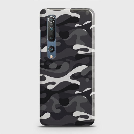 Xiaomi Mi 10 Cover - Camo Series - White & Grey Design - Matte Finish - Snap On Hard Case with LifeTime Colors Guarantee