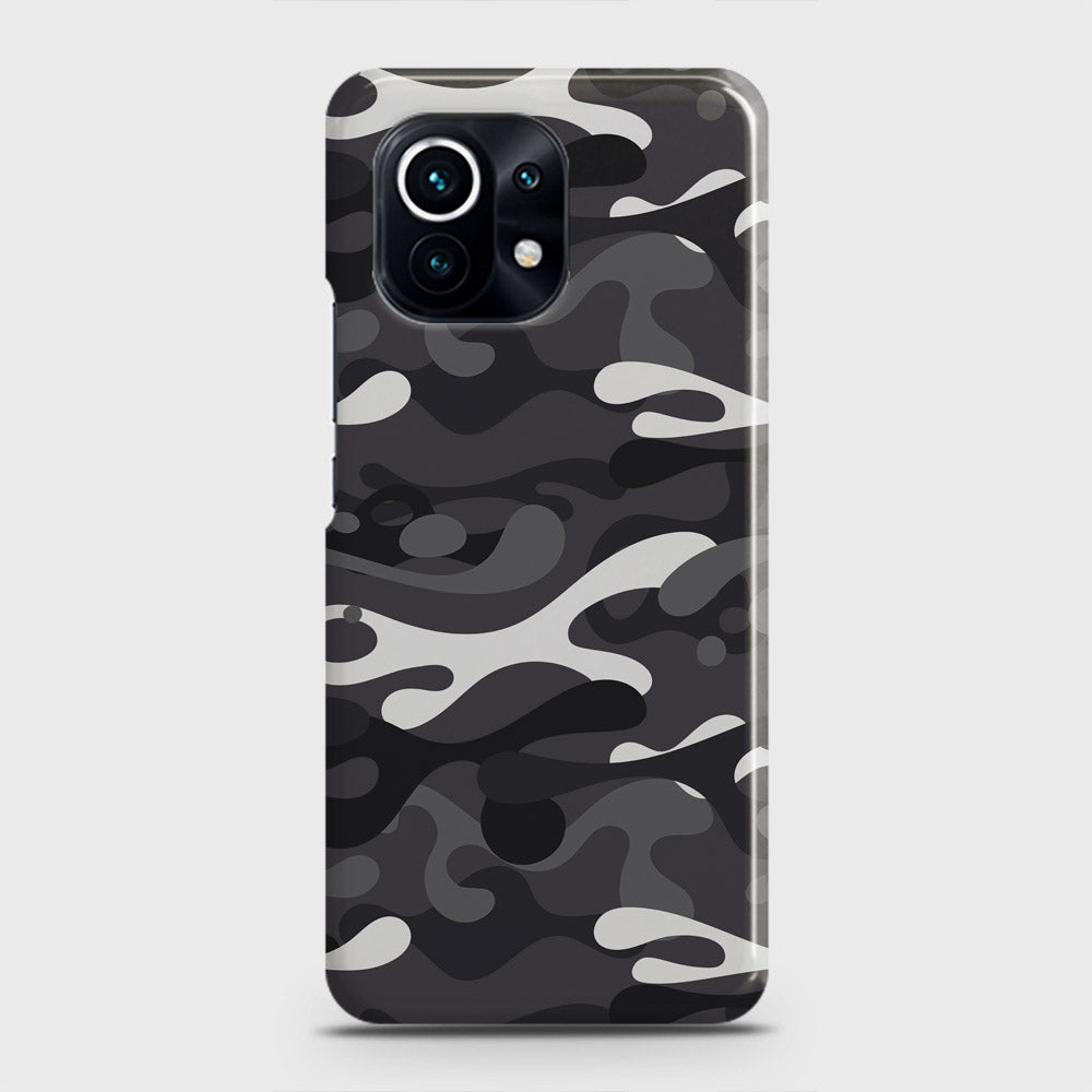 Xiaomi Mi 11 Lite Cover - Camo Series - White & Grey Design - Matte Finish - Snap On Hard Case with LifeTime Colors Guarantee