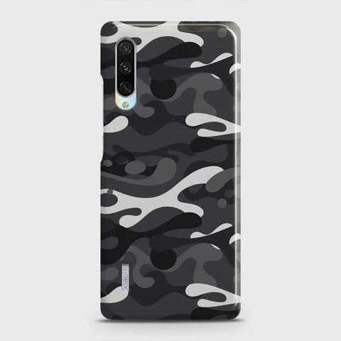 Xiaomi Mi A3 Cover - Camo Series - White & Grey Design - Matte Finish - Snap On Hard Case with LifeTime Colors Guarantee