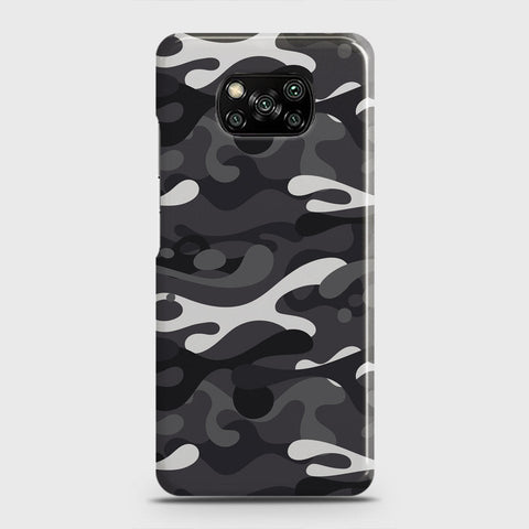 Xiaomi Poco X3 Cover - Camo Series - White & Grey Design - Matte Finish - Snap On Hard Case with LifeTime Colors Guarantee