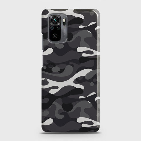 Xiaomi Redmi Note 10 4G Cover - Camo Series - White & Grey Design - Matte Finish - Snap On Hard Case with LifeTime Colors Guarantee