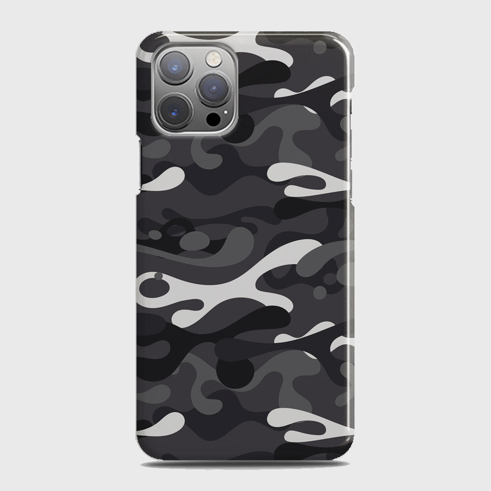 iPhone 12 Pro Max Cover - Camo Series - White & Grey Design - Matte Finish - Snap On Hard Case with LifeTime Colors Guarantee