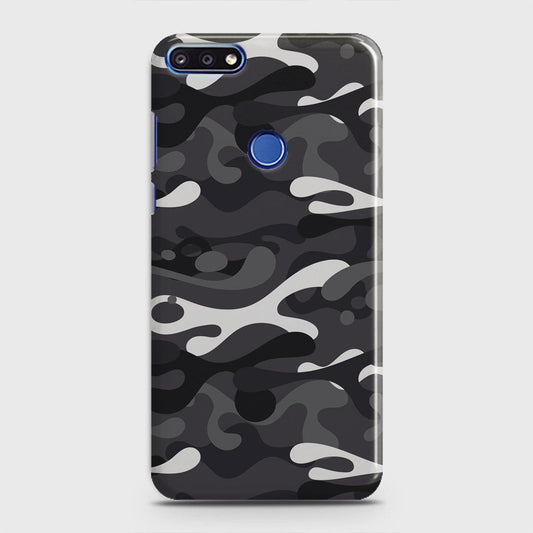 Huawei Honor 7C Cover - Camo Series - White & Grey Design - Matte Finish - Snap On Hard Case with LifeTime Colors Guarantee