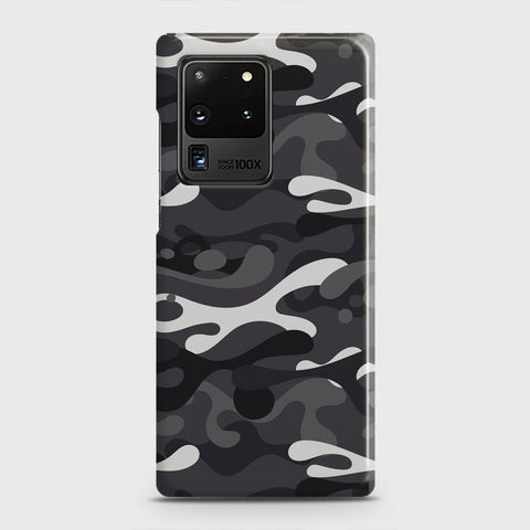 Samsung Galaxy S20 Ultra Cover - Camo Series - White & Grey Design - Matte Finish - Snap On Hard Case with LifeTime Colors Guarantee