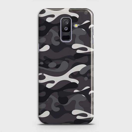 Samsung Galaxy A6 Plus 2018 Cover - Camo Series - White & Grey Design - Matte Finish - Snap On Hard Case with LifeTime Colors Guarantee