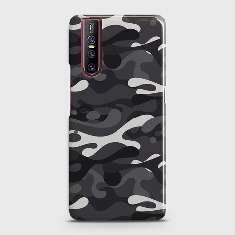 Vivo V15 Pro Cover - Camo Series - White & Grey Design - Matte Finish - Snap On Hard Case with LifeTime Colors Guarantee