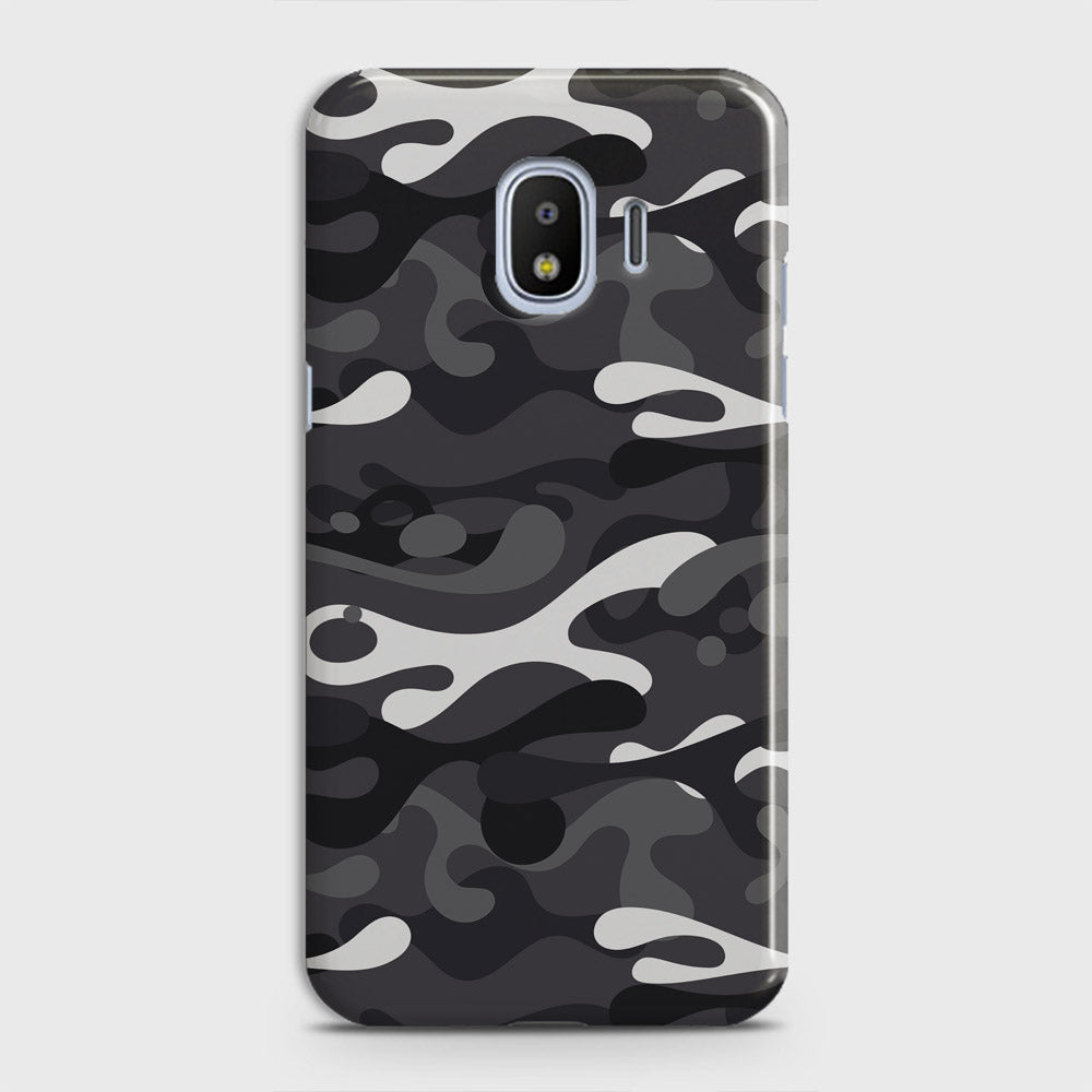 Samsung Galaxy J4 2018 Cover - Camo Series - White & Grey Design - Matte Finish - Snap On Hard Case with LifeTime Colors Guarantee