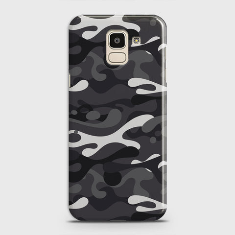 Samsung Galaxy J6 2018 Cover - Camo Series - White & Grey Design - Matte Finish - Snap On Hard Case with LifeTime Colors Guarantee