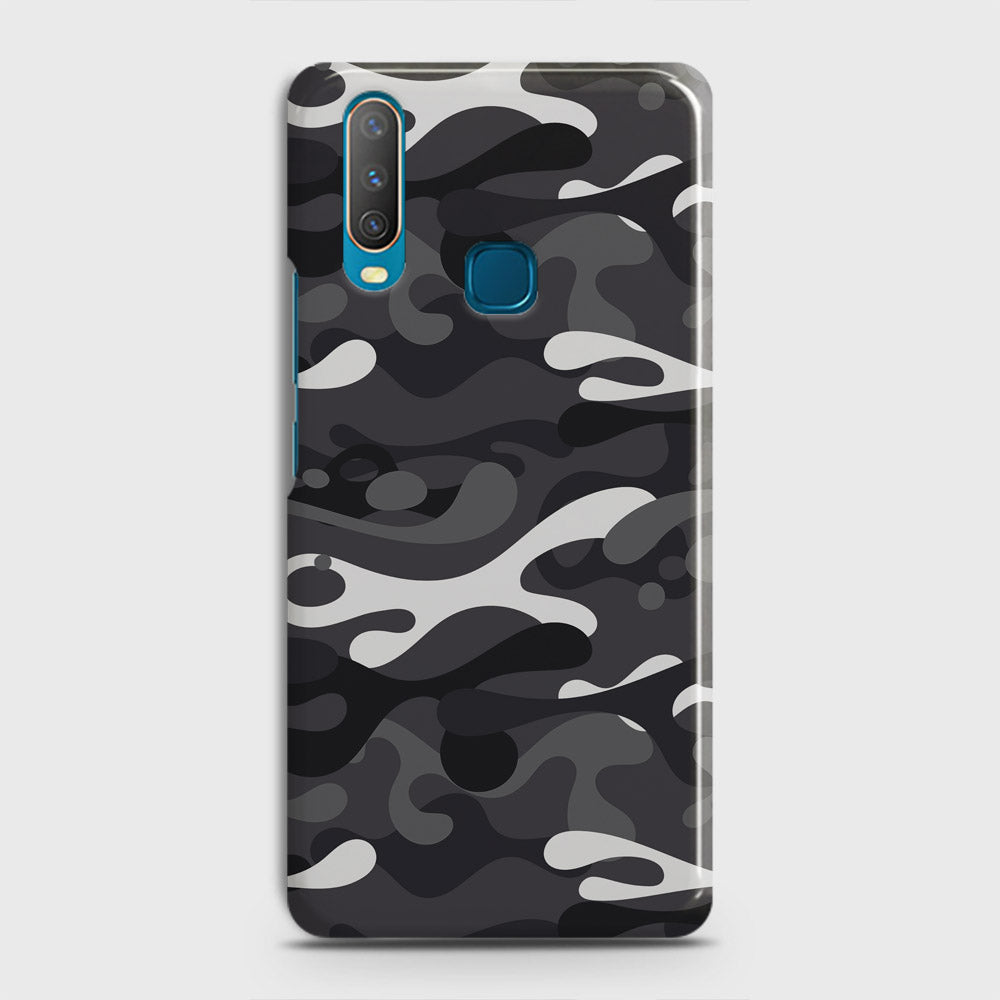 Vivo Y17 Cover - Camo Series - White & Grey Design - Matte Finish - Snap On Hard Case with LifeTime Colors Guarantee