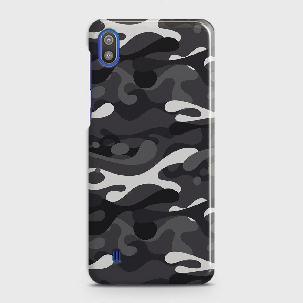 Samsung Galaxy A10 Cover - Camo Series - White & Grey Design - Matte Finish - Snap On Hard Case with LifeTime Colors Guarantee