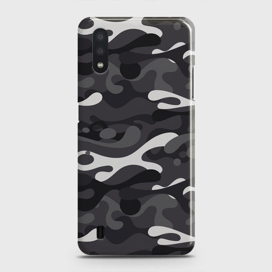 Samsung Galaxy A01 Cover - Camo Series - White & Grey Design - Matte Finish - Snap On Hard Case with LifeTime Colors Guarantee