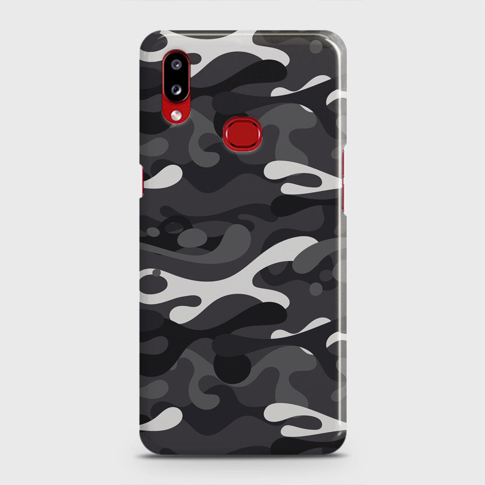 Samsung Galaxy A10s Cover - Camo Series - White & Grey Design - Matte Finish - Snap On Hard Case with LifeTime Colors Guarantee