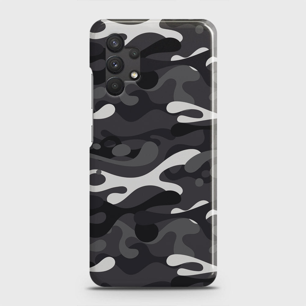 Samsung Galaxy A32 Cover - Camo Series - White & Grey Design - Matte Finish - Snap On Hard Case with LifeTime Colors Guarantee