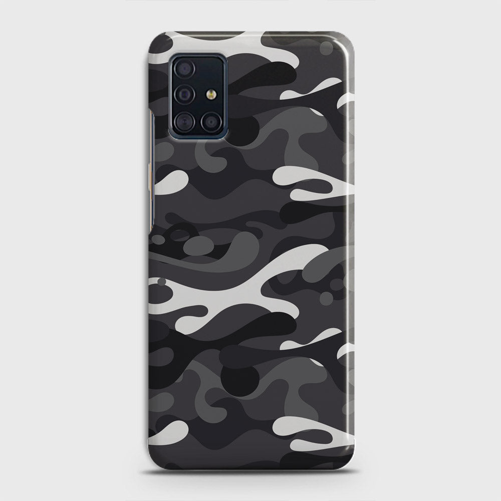 Samsung Galaxy A51 Cover - Camo Series - White & Grey Design - Matte Finish - Snap On Hard Case with LifeTime Colors Guarantee