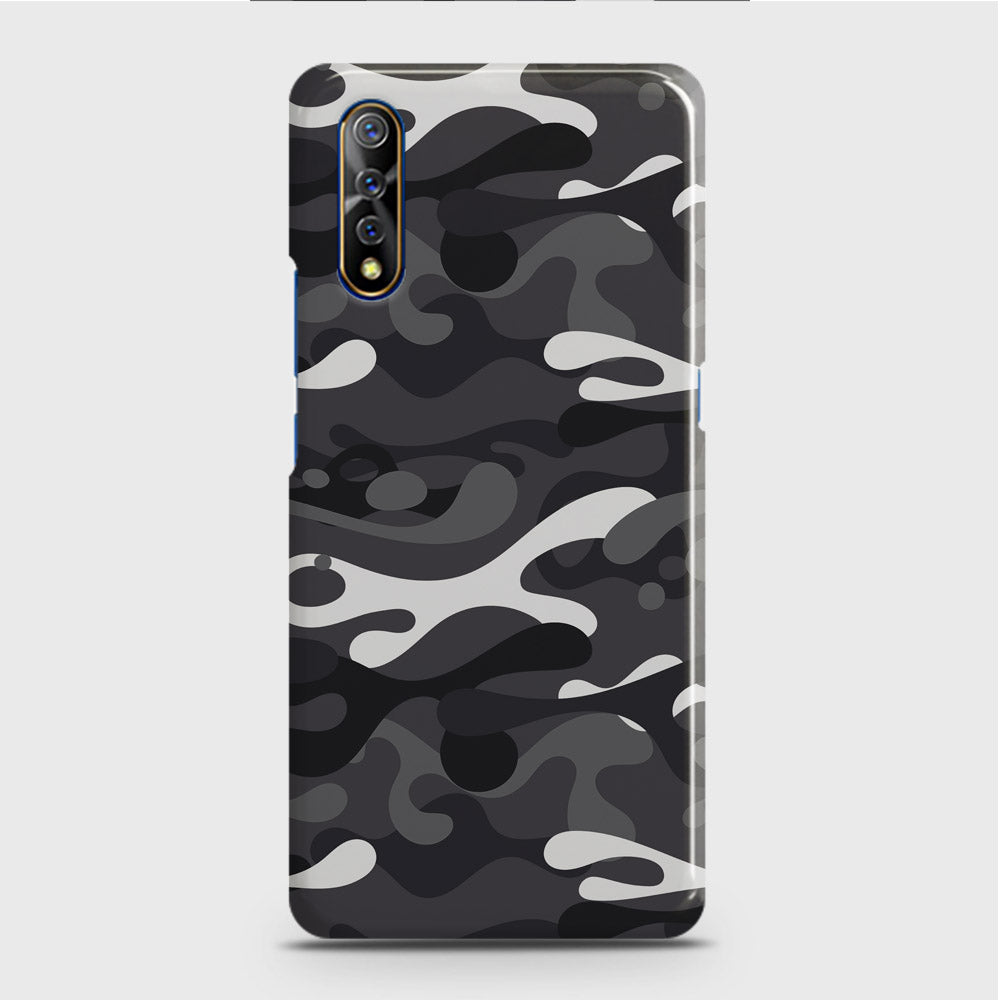 Vivo S1 Cover - Camo Series - White & Grey Design - Matte Finish - Snap On Hard Case with LifeTime Colors Guarantee