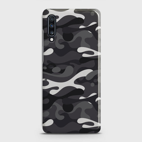 Samsung Galaxy A70 Cover - Camo Series - White & Grey Design - Matte Finish - Snap On Hard Case with LifeTime Colors Guarantee