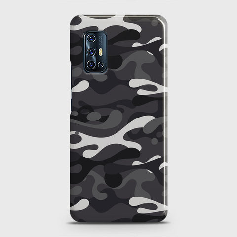 Vivo V17 Cover - Camo Series - White & Grey Design - Matte Finish - Snap On Hard Case with LifeTime Colors Guarantee