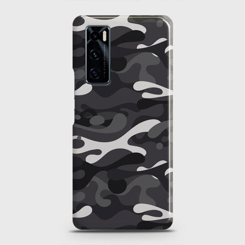 Vivo V20 SE Cover - Camo Series - White & Grey Design - Matte Finish - Snap On Hard Case with LifeTime Colors Guarantee